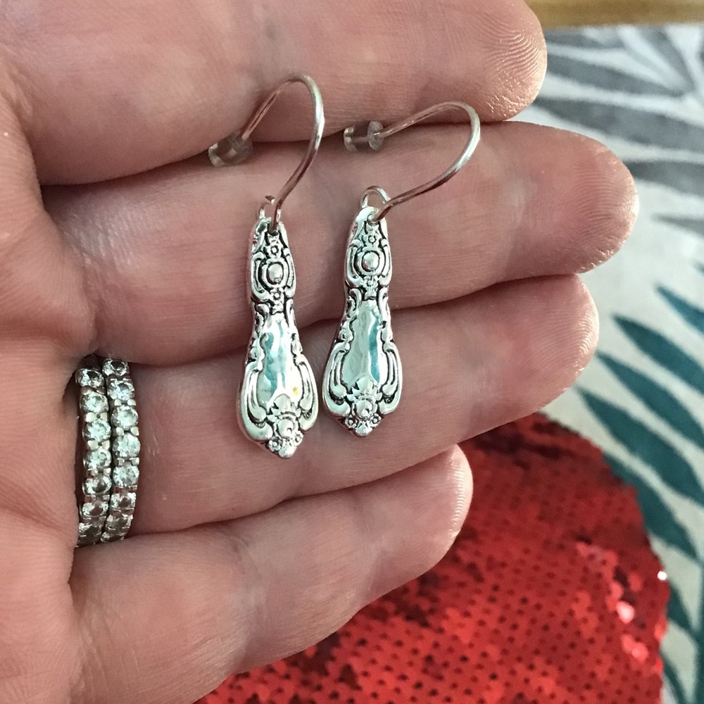 VINTAGE JC 925 STERLING SILVER SPOON EARRINGS